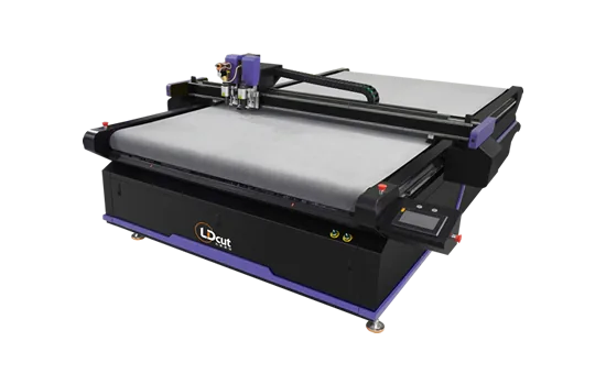 LDCUT K10 premium high-speed digital flatbed cutter with conveyor system for packaging and signage